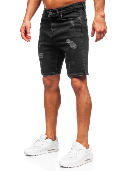 Pantalón corto vaquero para hombre negro Bolf 0627