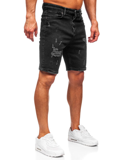 Pantalón corto vaquero para hombre negro Bolf 0627