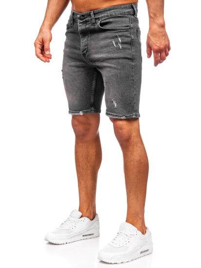 Pantalón corto vaquero para hombre negro Bolf 0676