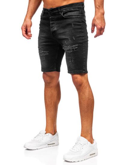 Pantalón corto vaquero para hombre negro Bolf 0746