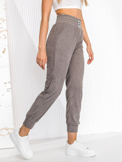 Pantalón de chándal a rayas para mujer gris Bolf W7858