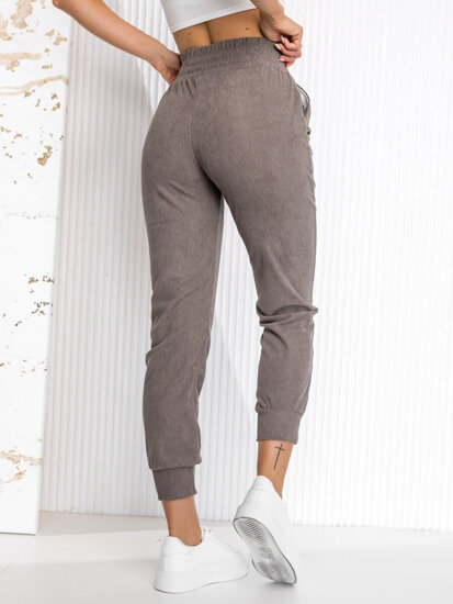 Pantalón de chándal a rayas para mujer gris Bolf W7863