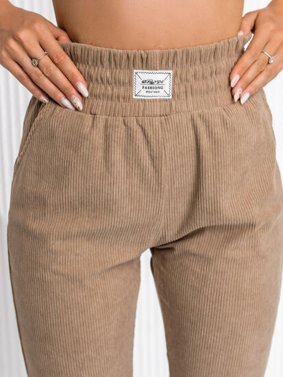 Pantalón de chándal a rayas para mujer marrón Bolf W7863