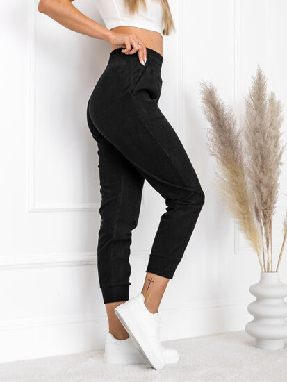 Pantalón de chándal a rayas para mujer negro Bolf W7855