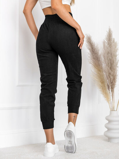 Pantalón de chándal a rayas para mujer negro Bolf W7855