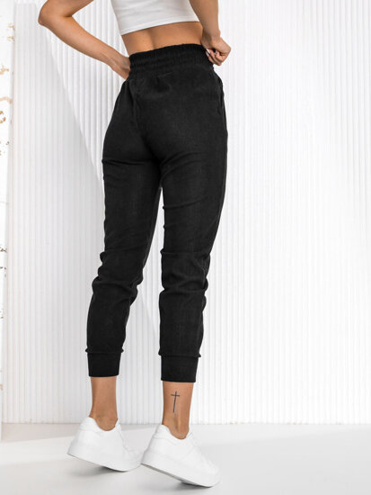 Pantalón de chándal a rayas para mujer negro Bolf W7858