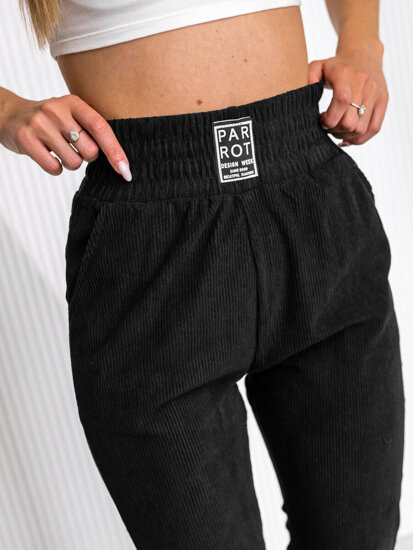 Pantalón de chándal a rayas para mujer negro Bolf W7858