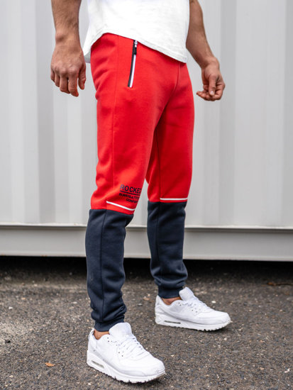 Pantalón de chándal con impresión para hombre rojo Bolf AM85A