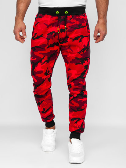 Pantalón de chándal para hombre camuflaje y rojo Bolf KZ15B