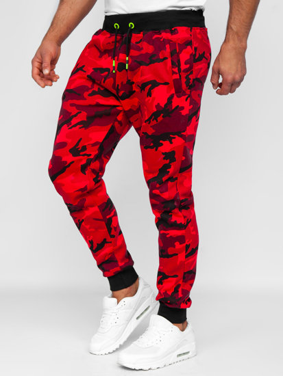 Pantalón de chándal para hombre camuflaje y rojo Bolf KZ15B