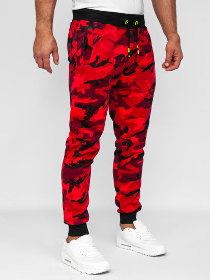 Pantalón de chándal para hombre camuflaje y rojo Bolf KZ15B