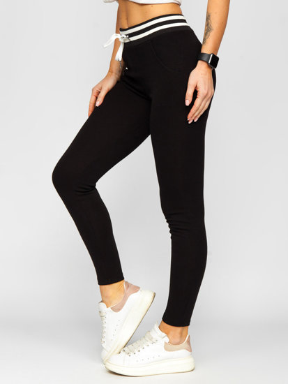 Pantalón de chándal para mujer negro y blanco Bolf CYF803NM