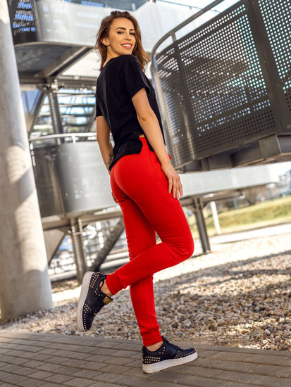 Pantalón de chándal para mujer rojo claro Bolf CK-01B