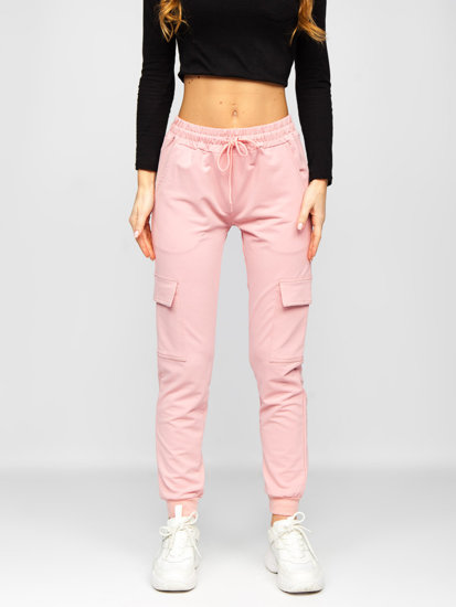 Pantalón de chándal tipo cargo para mujer rosa Bolf HW2516C