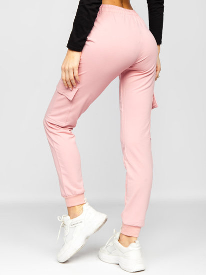 Pantalón de chándal tipo cargo para mujer rosa Bolf HW2516C