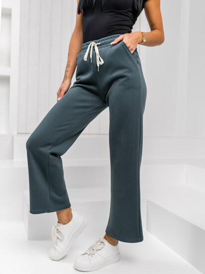 Pantalón de chándal tipo pierna ancha para mujer verde Bolf W5213