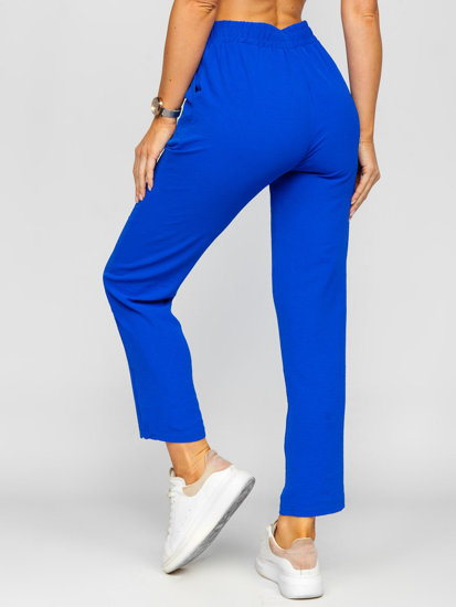 Pantalón de tela para mujer azul medio Bolf W7325