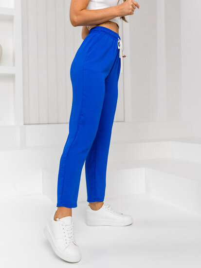 Pantalón de tela para mujer azul medio Bolf W7920