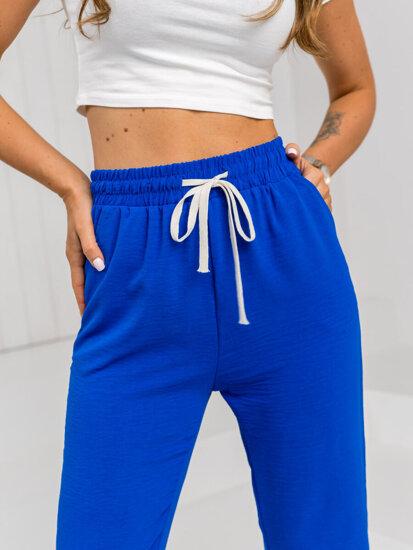 Pantalón de tela para mujer azul medio Bolf W7920