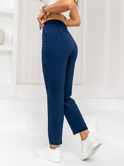 Pantalón de tela para mujer azul oscuro Bolf W7920