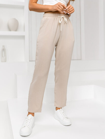 Pantalón de tela para mujer beige Bolf W7920