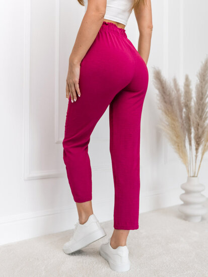 Pantalón de tela para mujer burdeos Bolf W7921