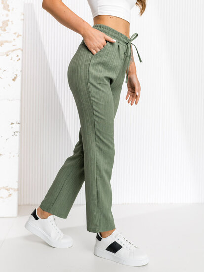 Pantalón de tela para mujer caqui Bolf W7962