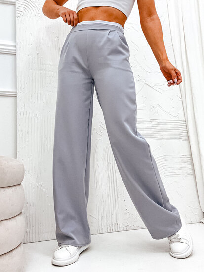 Pantalón de tela para mujer gris Bolf 8274