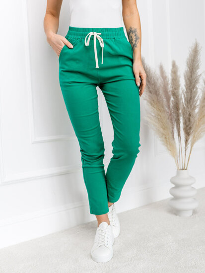 Pantalón de tela para mujer verde Bolf W7831