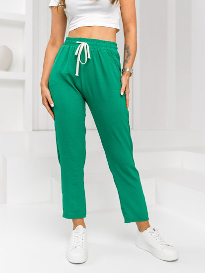 Pantalón de tela para mujer verde Bolf W7920