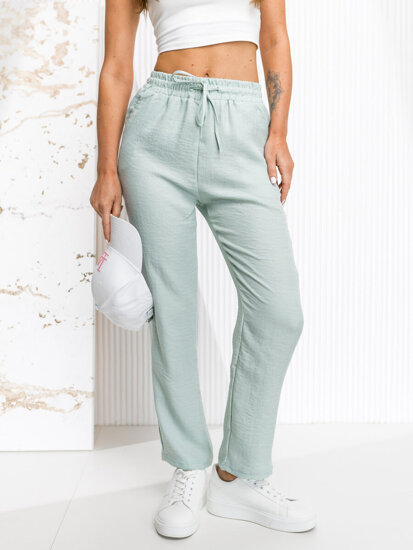 Pantalón de tela para mujer verde Bolf W7965