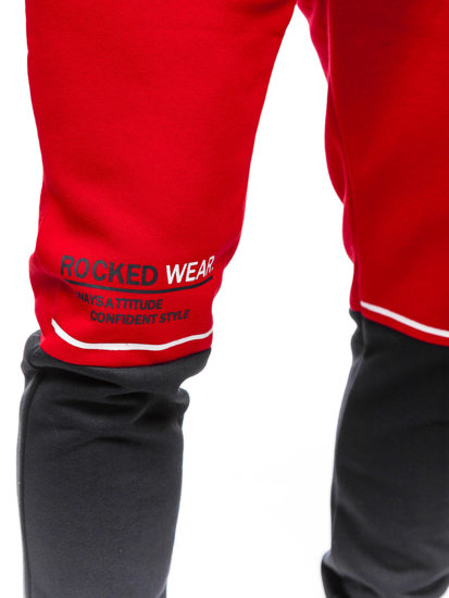 Pantalón deportivo con impresión para hombre rojo Bolf AM85