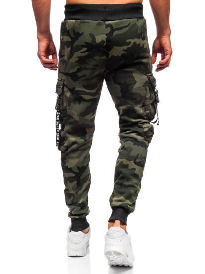 Pantalón forrado de chándal jogger cargo para hombre caqui Bolf HSS453