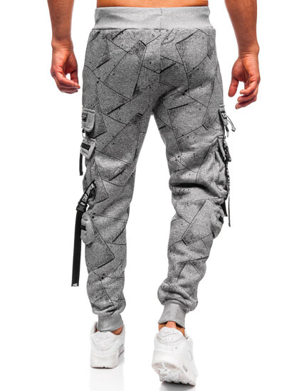 Pantalón forrado de chándal jogger cargo para hombre gris Bolf HSS340