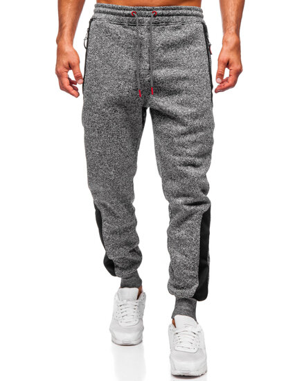 Pantalón forrado de chándal jogger para hombre antracita Bolf Q1100