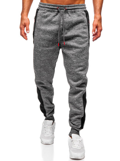 Pantalón forrado de chándal jogger para hombre antracita Bolf Q1200