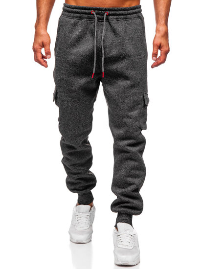 Pantalón forrado de chándal jogger para hombre grafito Bolf Q1108