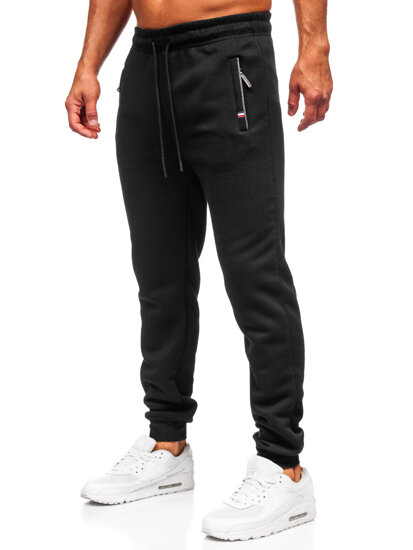 Pantalón grueso de chándal para hombre negro Bolf JX6217