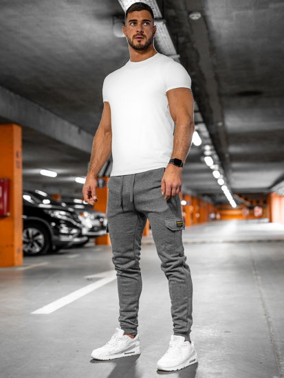 Pantalón grueso de combate joggers de chándal para hombre gris Bolf JX8709A