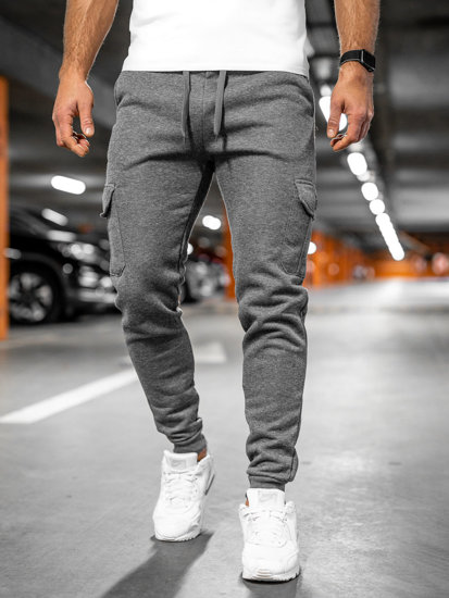 Pantalón grueso de combate joggers de chándal para hombre gris Bolf JX8709A