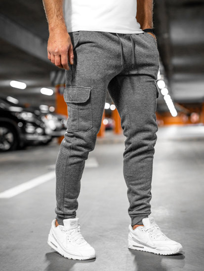 Pantalón grueso de combate joggers de chándal para hombre gris Bolf JX8709A