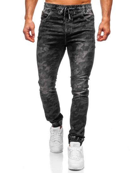 Pantalón jogger camuflaje para hombre negro Bolf RB9489DT