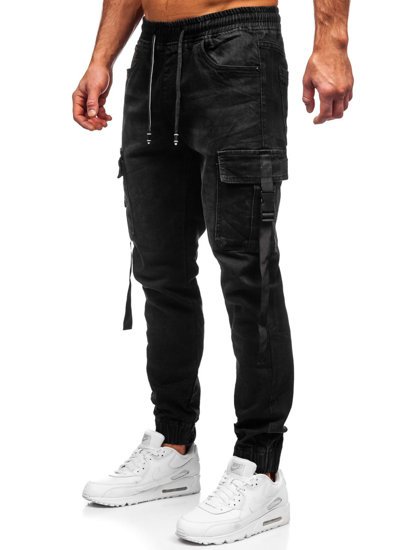 Pantalón jogger cargo vaquero para hombre color negro Bolf 8871