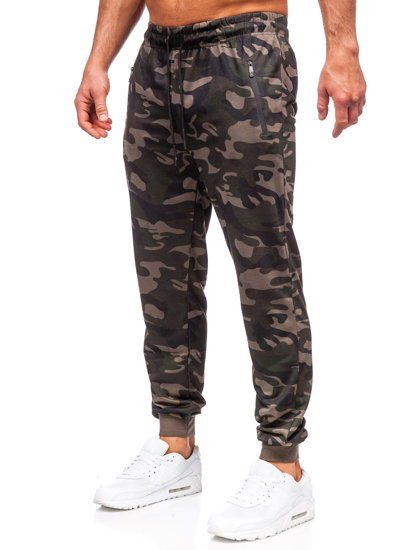 Pantalón jogger de chándal camuflaje para hombre caqui Bolf JX6185