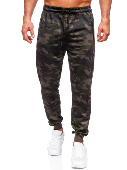 Pantalón jogger de chándal camuflaje para hombre verde oscuro Bolf JX6185