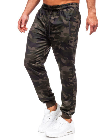 Pantalón jogger de chándal camuflaje para hombre verde oscuro Bolf JX6185