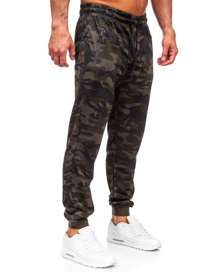 Pantalón jogger de chándal camuflaje para hombre verde oscuro Bolf JX6185