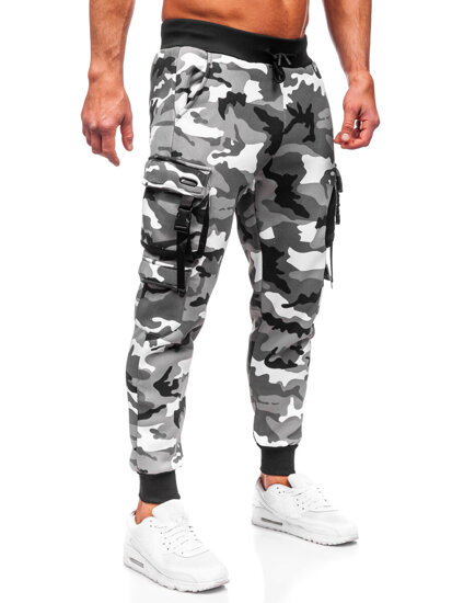 Pantalón jogger de chándal cargo camuflaje para hombre gris Bolf HSS125