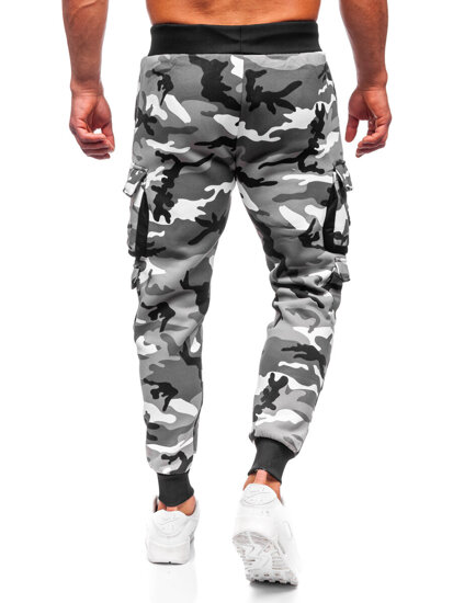 Pantalón jogger de chándal cargo camuflaje para hombre gris Bolf HSS125