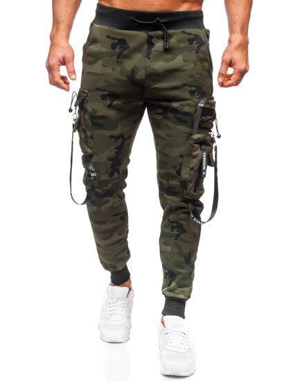 Pantalón jogger de chándal cargo camuflaje para hombre verde Bolf HSS107